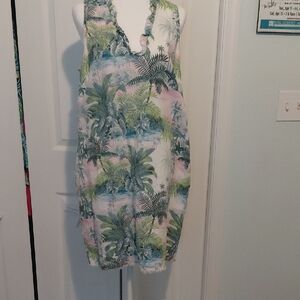 Tommy Bahama Tropical Print Dress - Green, Blue, Pink